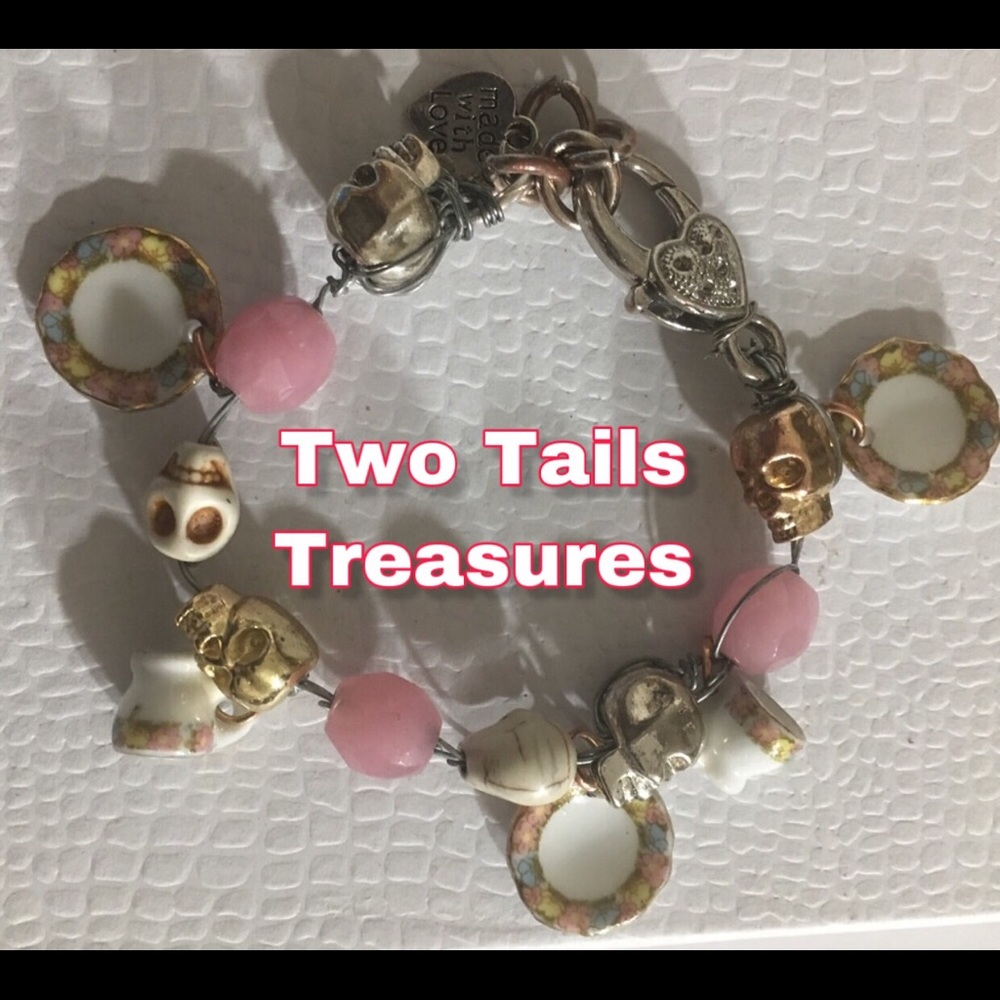 ❌SOLD❌”Bone China” Upcycled Bracelet